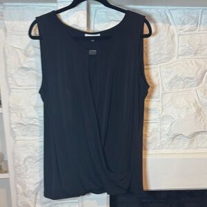 Calvin Klein Elegant Black Sleeveless Blouse